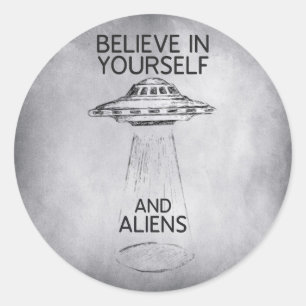 Believe in Yourself Quote Classic Round Sticker