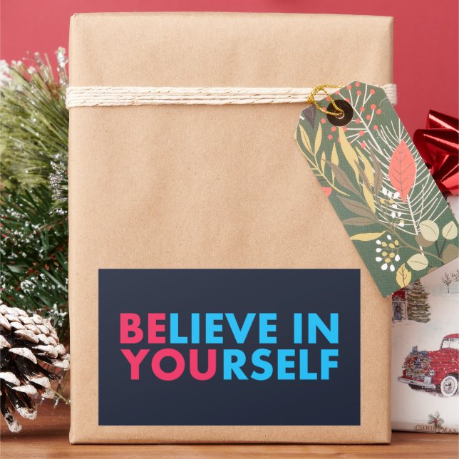 Believe in yourself rectangular sticker (Holiday)