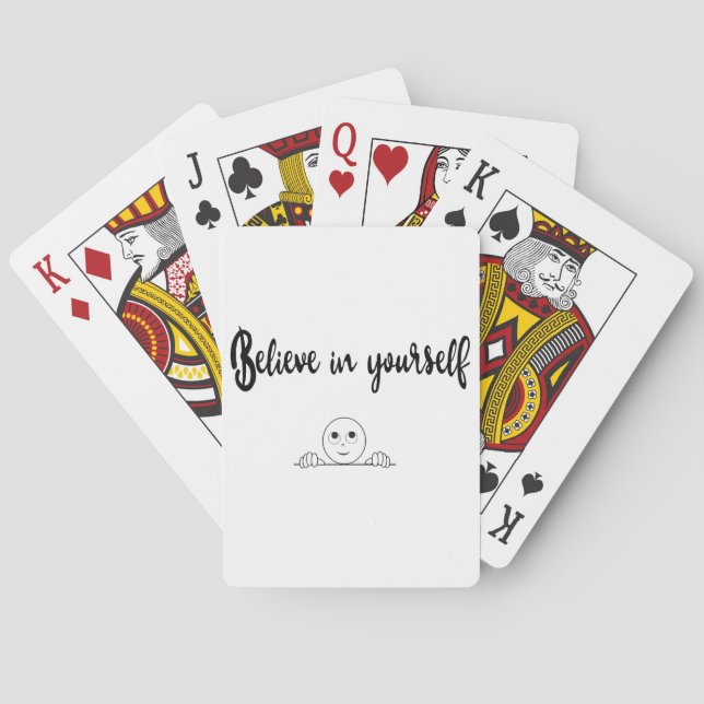 Believe In Yourself Text And Image Poker Cards (Back)