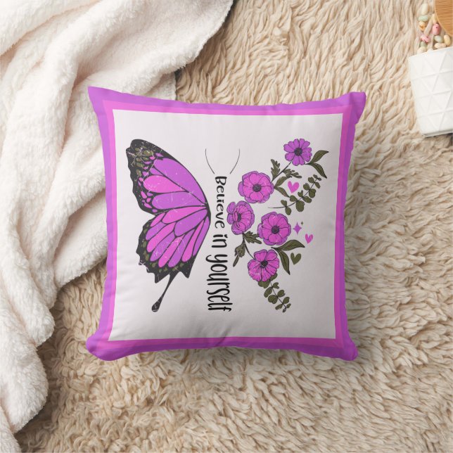 Believe in yourself throw pillow (Blanket)