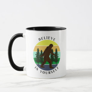 Believe in Yourself Vintage Sunset Bigfoot Mug