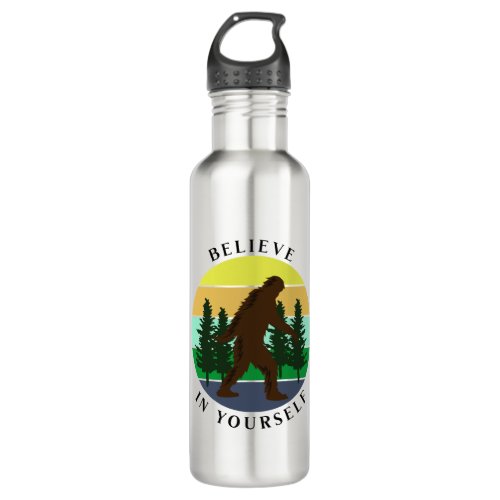Believe in Yourself  Vintage Sunset Bigfoot   Stainless Steel Water Bottle