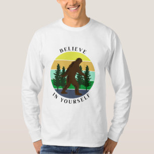 Believe in Yourself Vintage Sunset Bigfoot T-Shirt