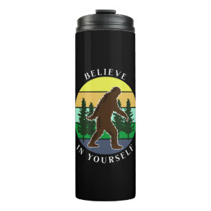 Believe in Yourself Vintage Sunset Bigfoot Thermal Tumbler