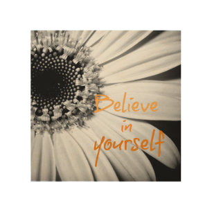 Believe in Yourself with Sunflower Wood Wall Decor
