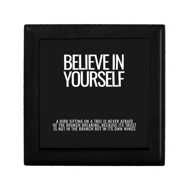  "Believe In Yourself" Wooden Keepsake Box (Front)
