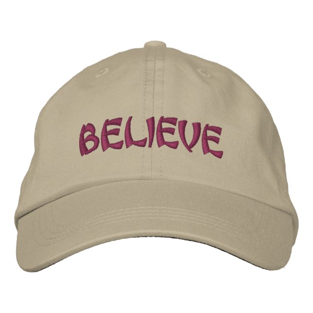 Believe Inspirational Embroidered Baseball Cap (Front)