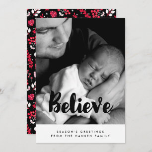 Believe Inspirational Family Photo Holiday Card