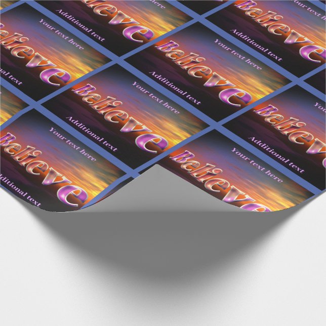 Believe Inspirational Personalized Wrapping Paper (Corner)
