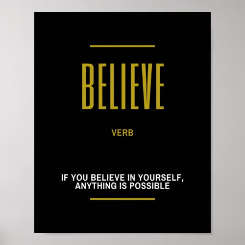 Believe Inspirational Quote Poster