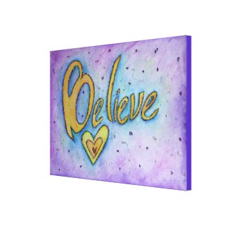 Believe Inspirational Word Painting Canvas Art