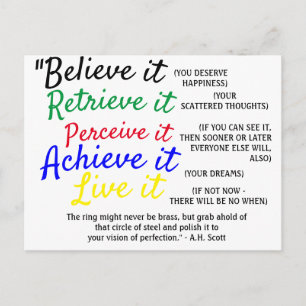 Believe It & Live It Collection Postcard