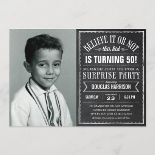 Believe it Old Photo Birthday Surprise Invitations