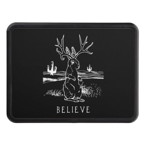 Believe Jackalope Cryptid Rabbit Bunny Apparel Hitch Cover
