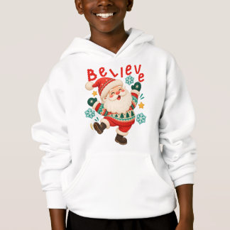 Believe, Kids Christmas Santa Hoodie