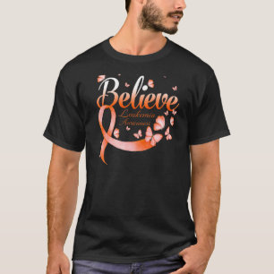 Believe Leukemia Awareness Butterfly T-Shirt