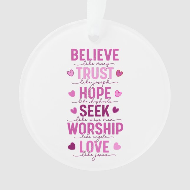 Believe Like Mary Ornament (Front)