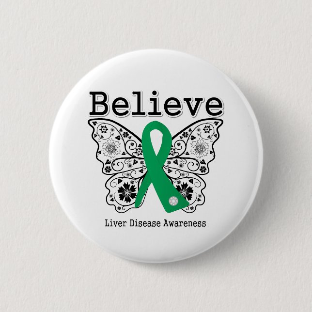 Believe Liver Disease Awareness Button (Front)