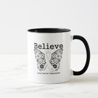 Believe - Lung Cancer Butterfly Mug
