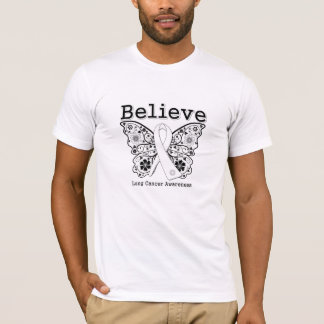 Believe - Lung Cancer Butterfly T-Shirt