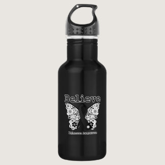 Believe - Melanoma  Butterfly Stainless Steel Water Bottle