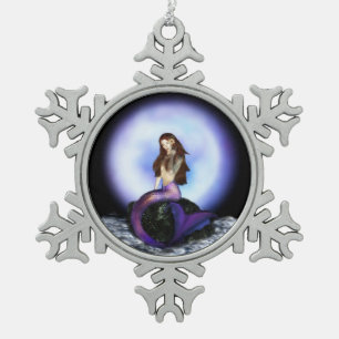 Believe Mermaid Pewter Ornament