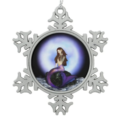 Believe Mermaid  Pewter Ornament