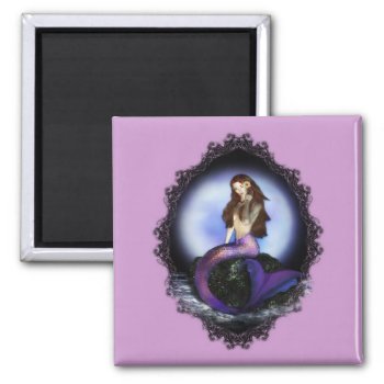Believe Mermaid Purple Magnets by MoonArtandDesigns at Zazzle