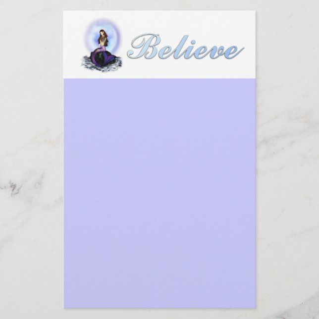 Believe Mermaid Stationery (Front)