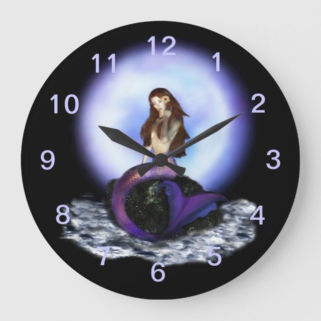 Believe Mermaid Wall Clock 1 (Front)