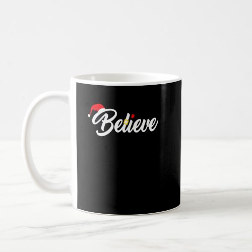 Believe Merry Christmas Santa Hat Christian  Coffee Mug