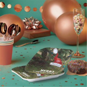 Believe Merry Christmas Santa's Hat  Paper Plates