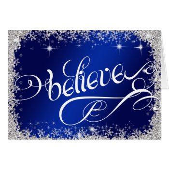 believe message PERSONALIZED Stunning Royal Blue Card 