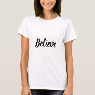 Believe minimalist topography black and white T-Shirt
