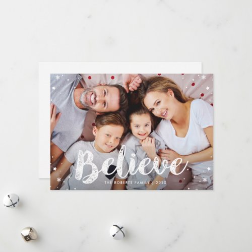 BELIEVE  modern greeting christmas card