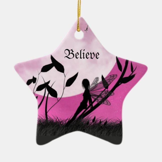 Believe Moonlight Fairy Ornament (Front)