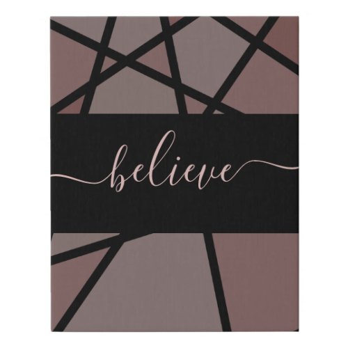 Believe Motivational Quote Stained Glass Effect Faux Canvas Print