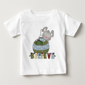 Believe Mouse Ornament Christmas Animals Baby T-Shirt