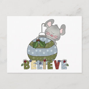 Believe Mouse Ornament Christmas Holidays Holiday Postcard