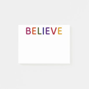 Believe Multicolored Post-it Notes