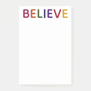 Believe Multicolored Post-it Notes