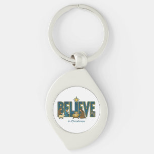 Believe nativity keychain