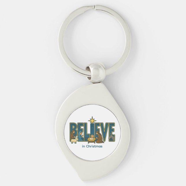 Believe nativity  keychain (Front)