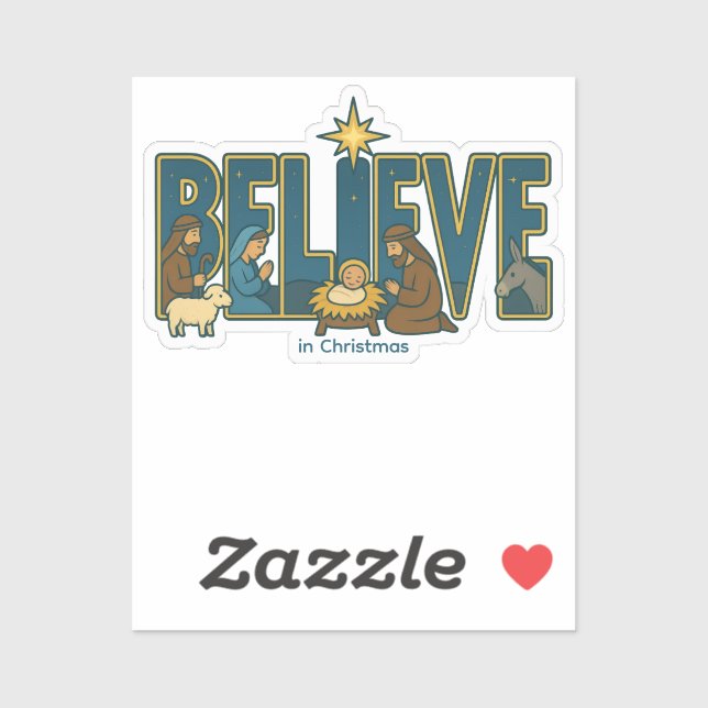 Believe Nativity Sticker (Sheet)