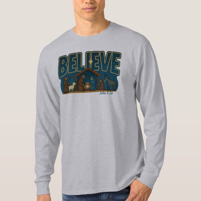 Believe Nativity T-Shirt (Front)