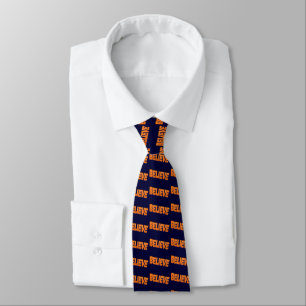 Believe (Navy and Orange) Tie