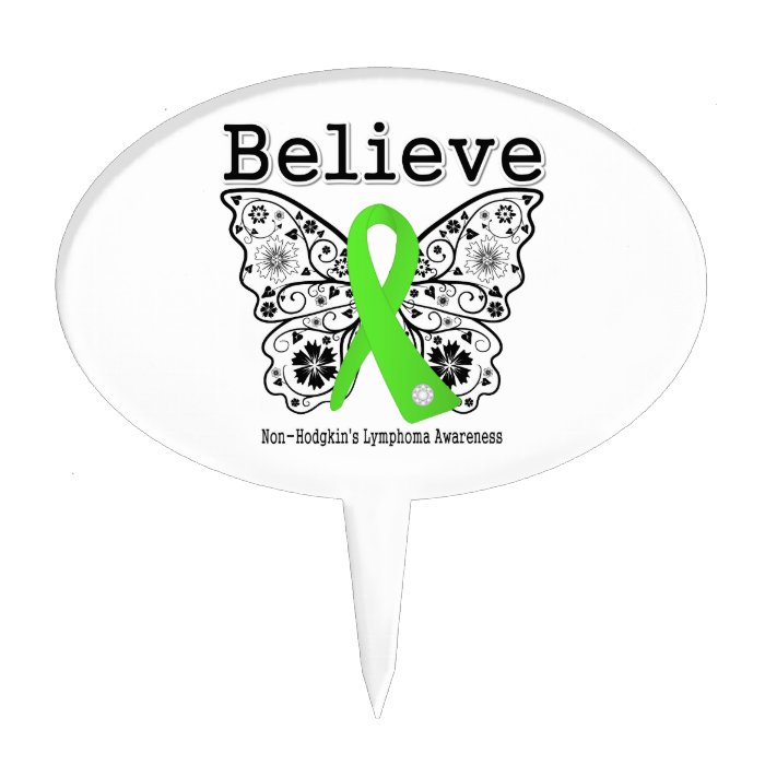 Believe   Non Hodgkins Lymphoma  Butterfly Cake Picks