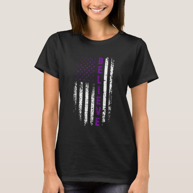 Believe October Domestic Violence Awareness Month  T-Shirt (Front)