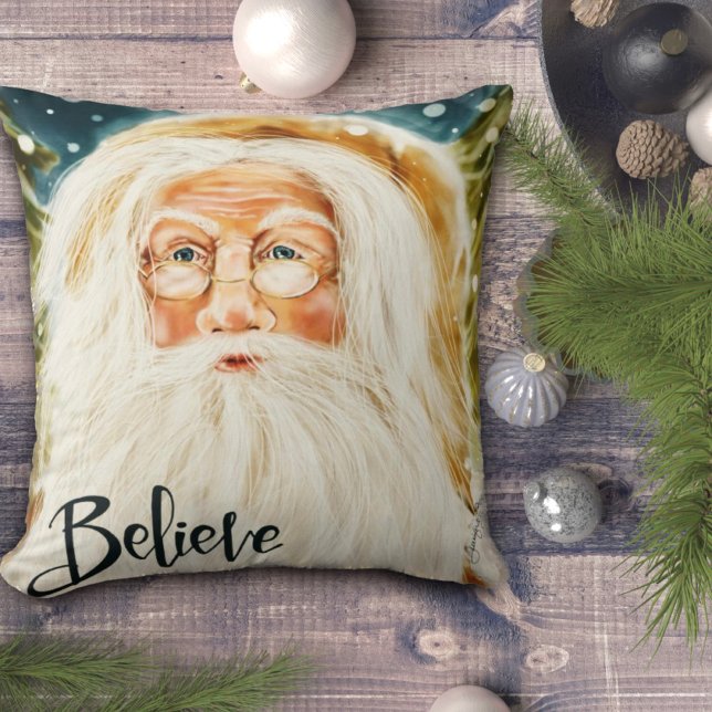 Believe Old World Santa Inspirivity Throw Pillow (Creator Uploaded)