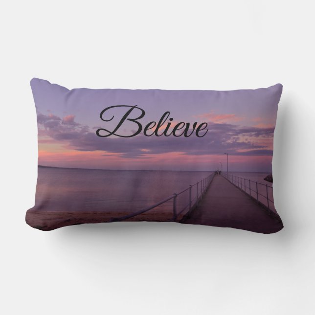 Believe On A Purple Sunset, Lumbar Pillow (Front)
